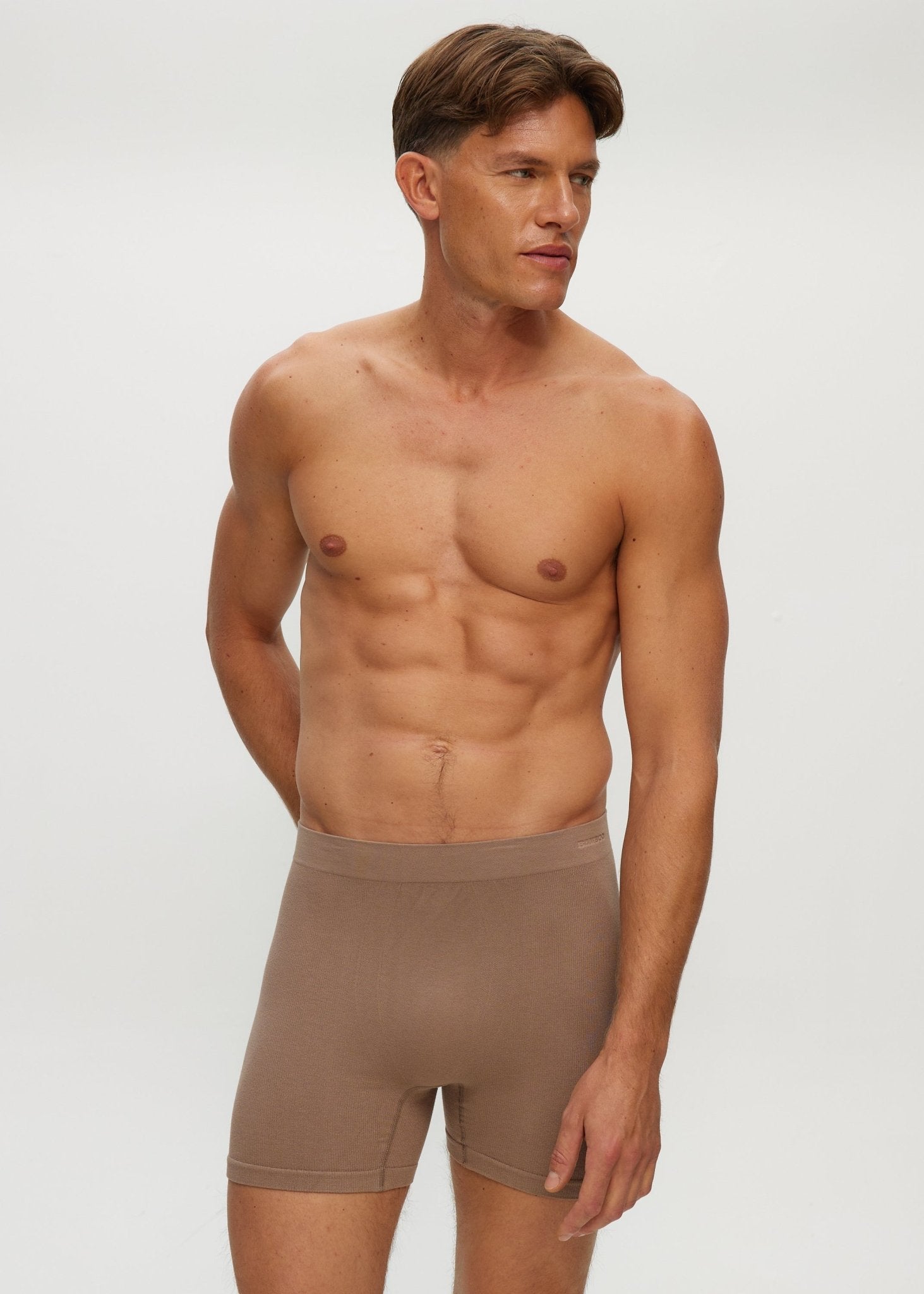 Men Seamless Rib Short Boxer