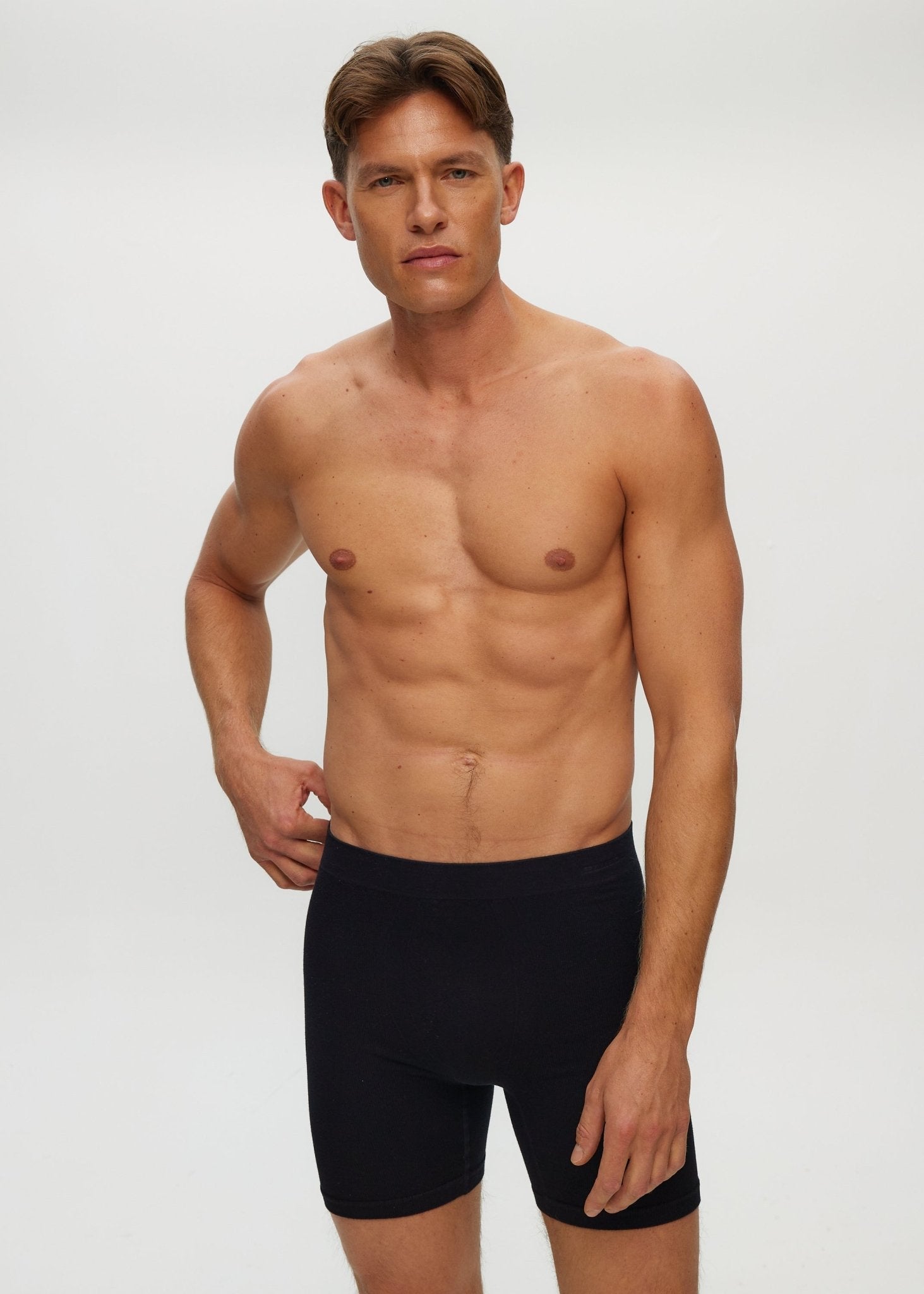 Men Seamless Rib Long Boxer