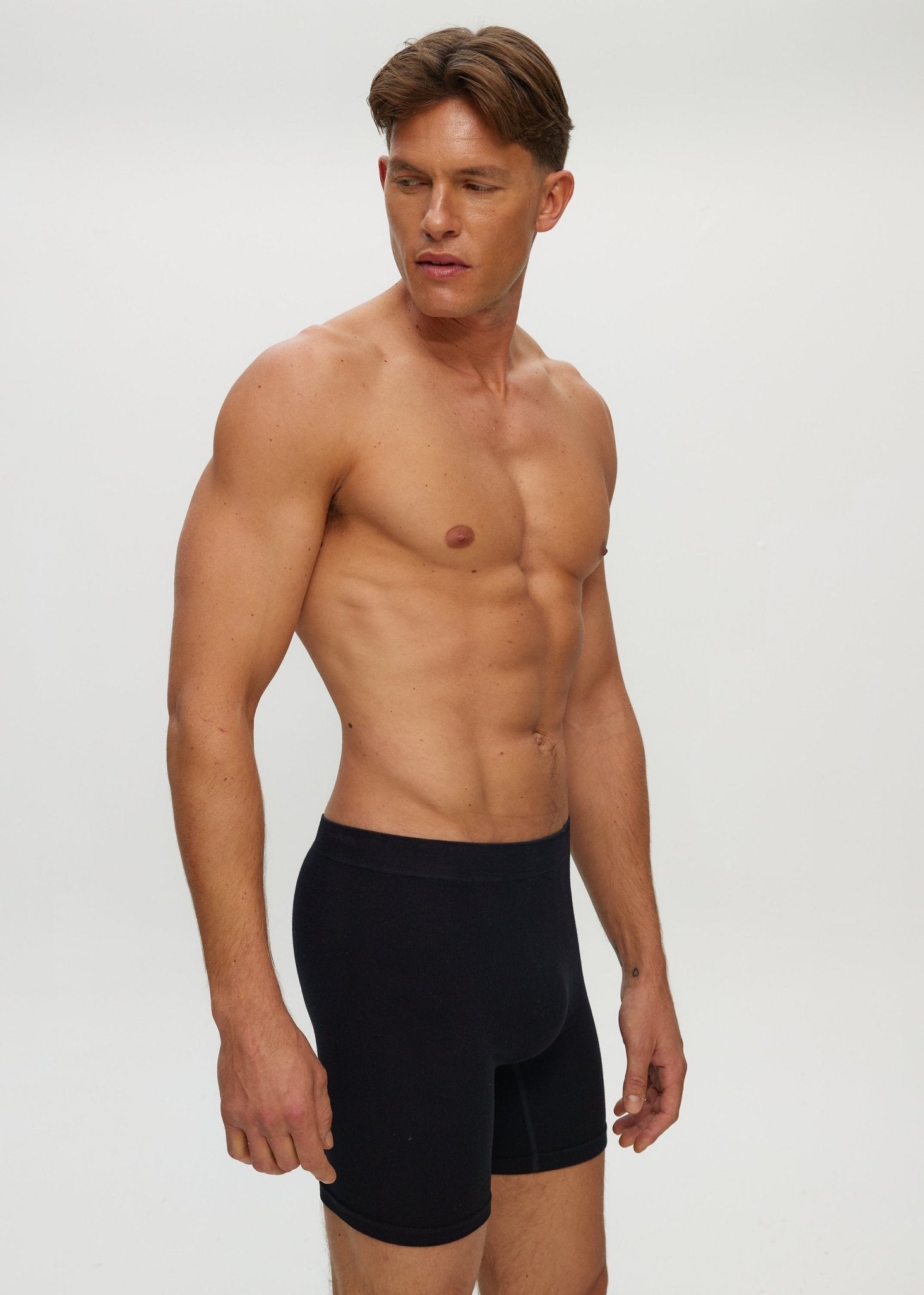 Men Seamless Rib Long Boxer