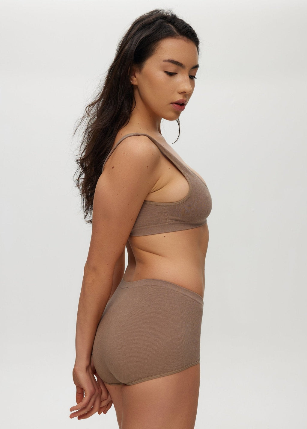 Seamless Rib Scoop Open Back Bralette