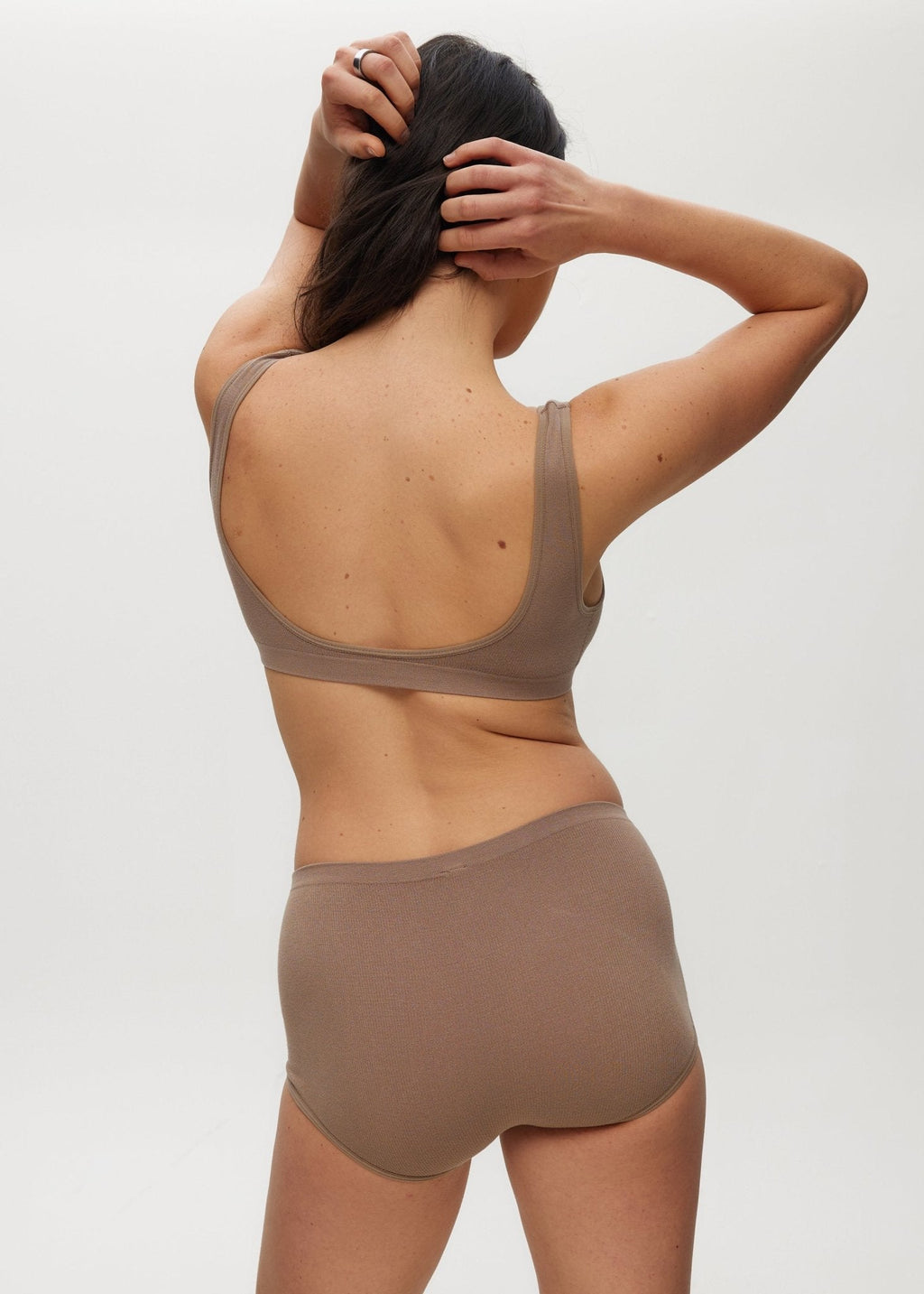 Seamless Rib Scoop Open Back Bralette