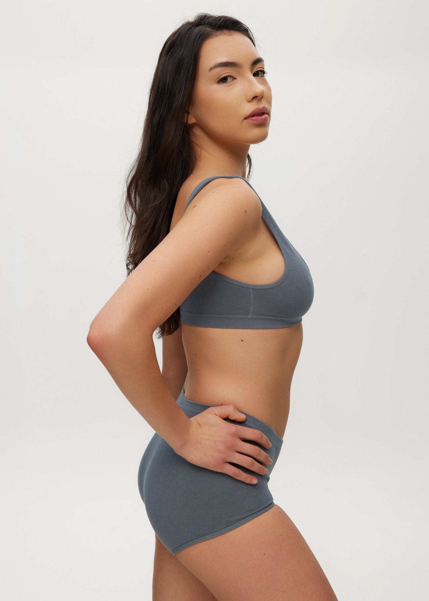 Seamless Rib Scoop Open Back Bralette