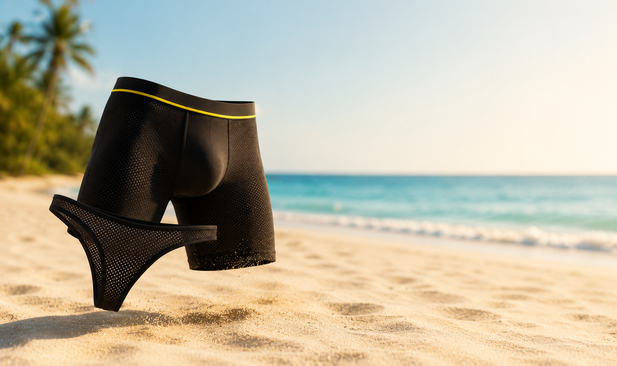Bamboo underwear on the beach